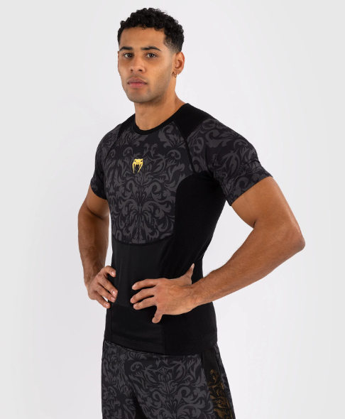 Venum x Ilia Topuria Unmatched Short Sleeve Rashguard - Black/Gold