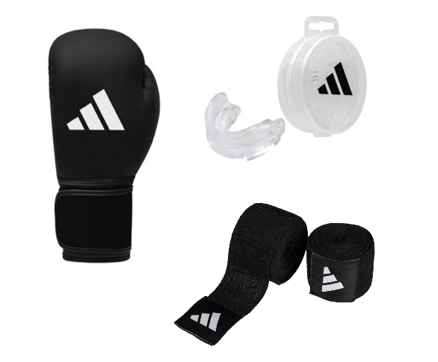 Adidas Boxing Set - Boxing Gloves (12 oz) + Bandages + Mouth Guard