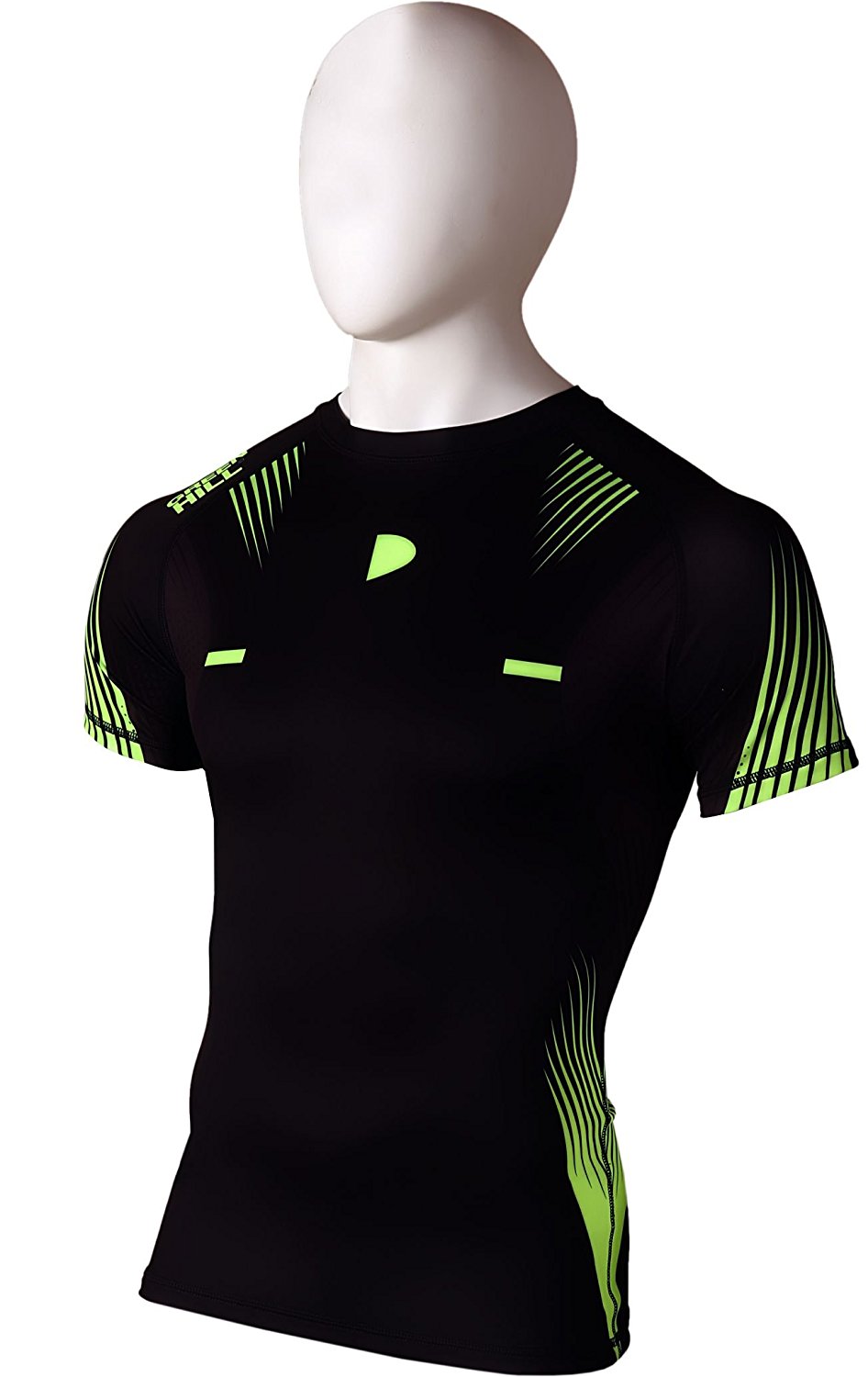 GREEN HILL RASH GUARD BLACK/GREEN-S/S