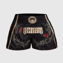 Venum Santa Muerte 5.0 Muay Thai Shorts - Deep Black/Gold