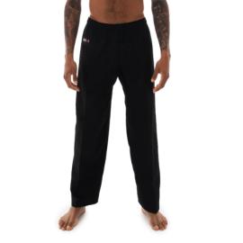 SMAI KARATE BLACK PANTS WITH GUSSET AND ELASTIC WAIST