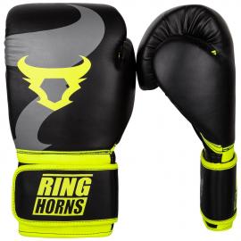 RINGHORNS CHARGER BOXING GLOVES BLACK/NEO YELLOW