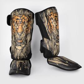 Venum Tiger Shin Guards - Black/Neon Orange