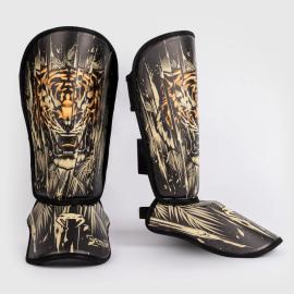Venum Tiger Kids Shin Guards - Black/Neon Orange